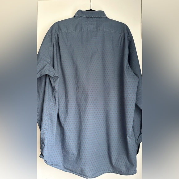 Club Room Mens Blue Patterned Regular Fit Long Sleeve Button Up FLAWED Size XL - Picture 2 of 11